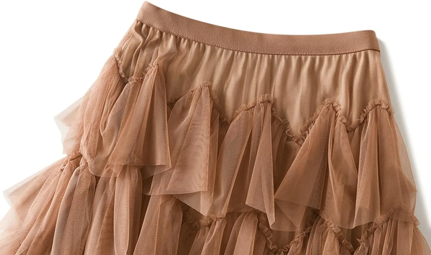 Women's Tulle Tutu Skirts Tiered Skirt Petticoat Elasticated Waist Pleated A Line Ruffles Skirts