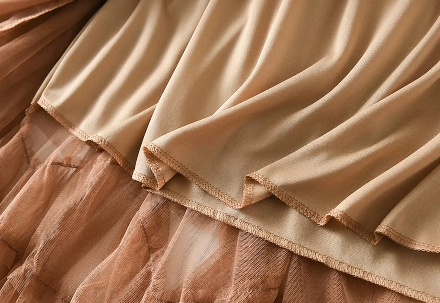 Women's Tulle Tutu Skirts Tiered Skirt Petticoat Elasticated Waist Pleated A Line Ruffles Skirts