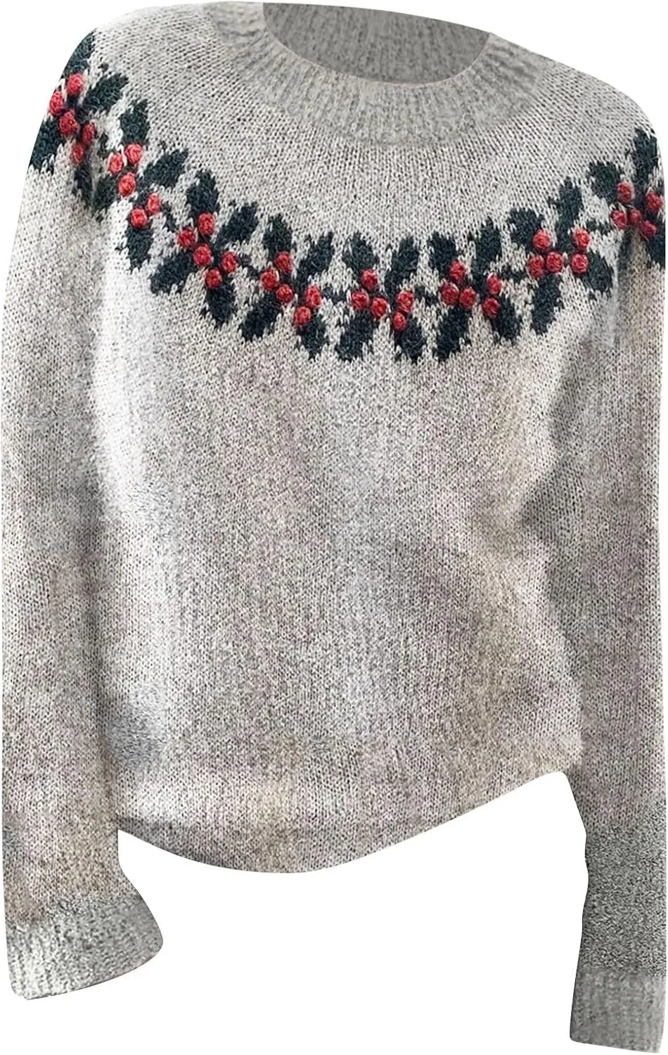 Womens Ugly Christmas Sweater Casual Long Sleeve Crewneck Pullover Holiday Knit Xmas Sweater Tops