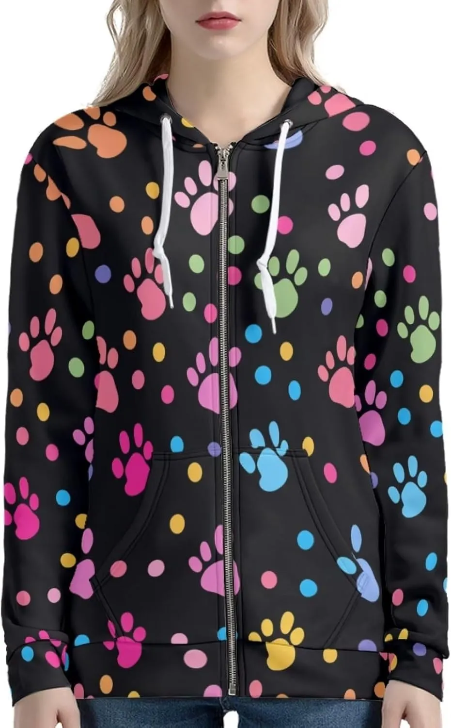 Womens Zip Up Hoodie Oversized Sweatshirt for Women Y2K Hoodies Fall Jackets