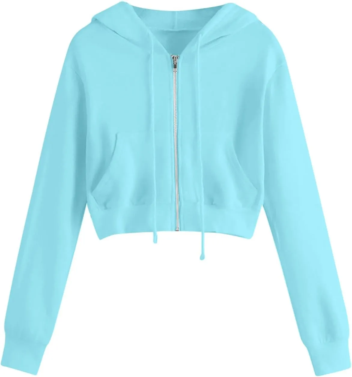 Womens Zip Up Hoodies Cropped Sweatshirts Fall Fashion Outfits Casual Hooded Y2k Tops Trendy Crop Jackets