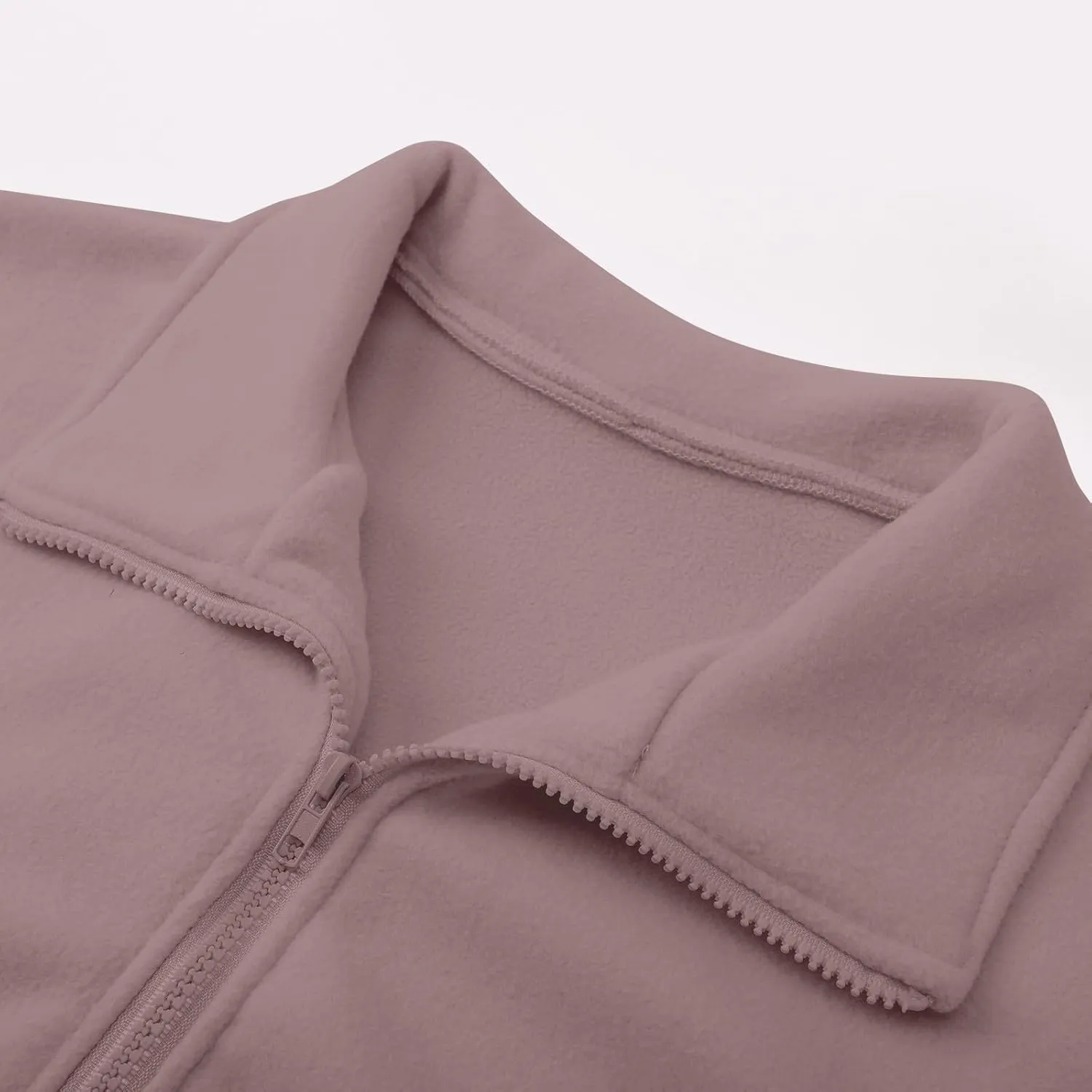 Womens Zip Up Hoodies Oversized Sweatshirts Long Sleeve Cropped Sherpa Jacket Fall Outfits Trendy Clothes 2024
