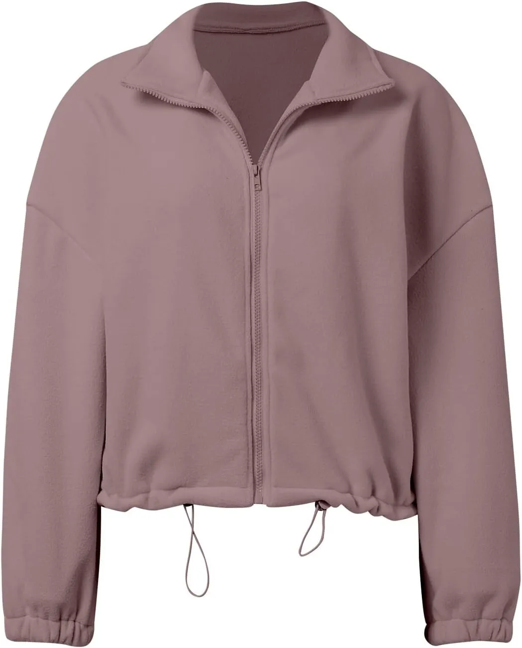 Womens Zip Up Hoodies Oversized Sweatshirts Long Sleeve Cropped Sherpa Jacket Fall Outfits Trendy Clothes 2024