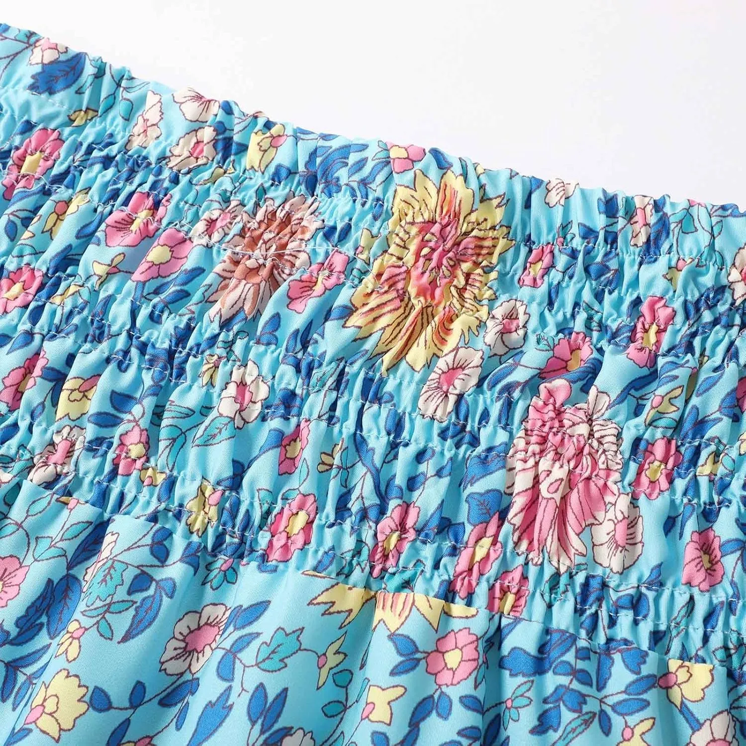 Workout Skirts for Women 2025 Summer Bohemian Floral Skirt High Elastic Waist Renaissance Skirt for Vacation Clothes