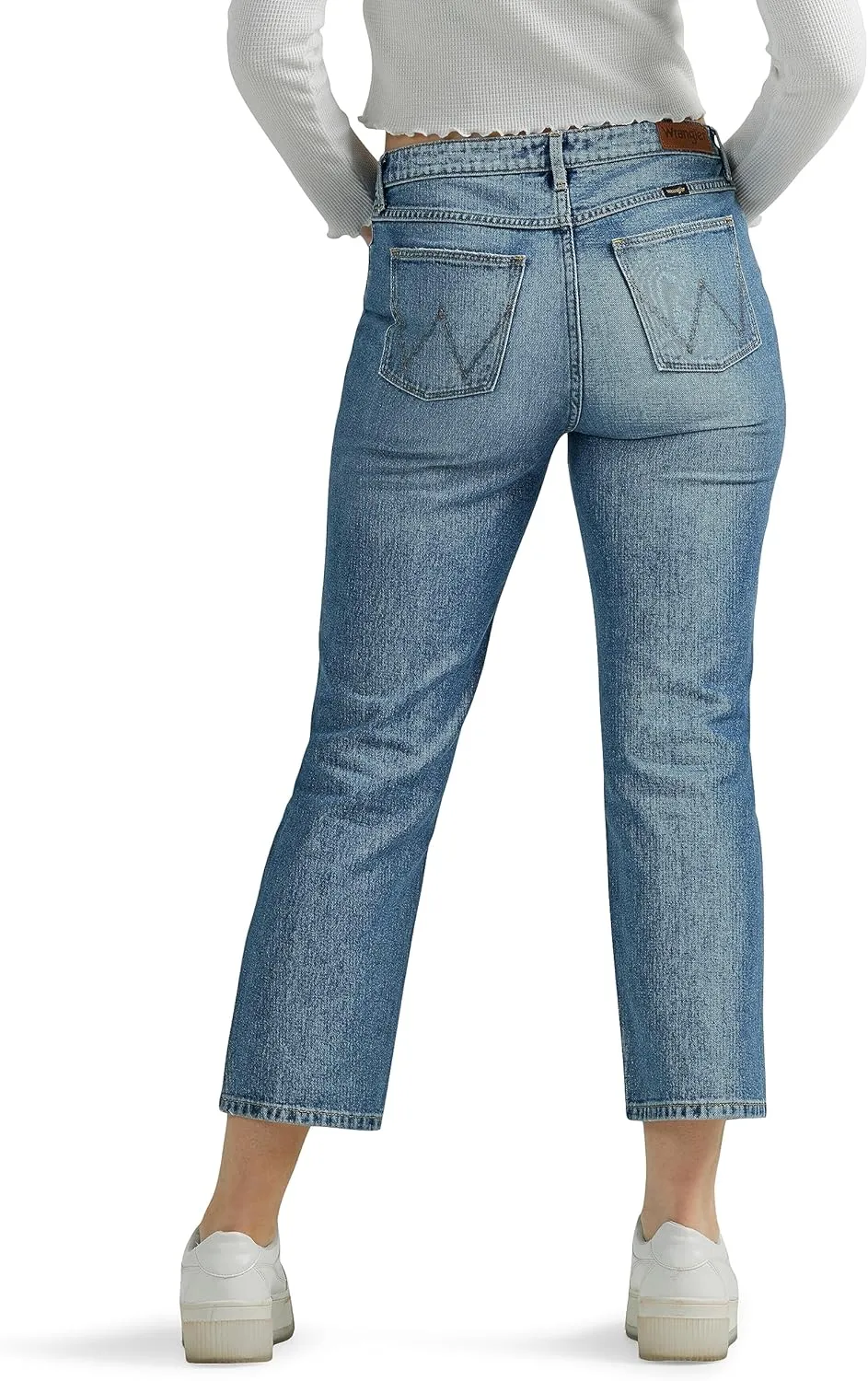 Wrangler Women's High Rise Rodeo Straight Leg Crop Jeans