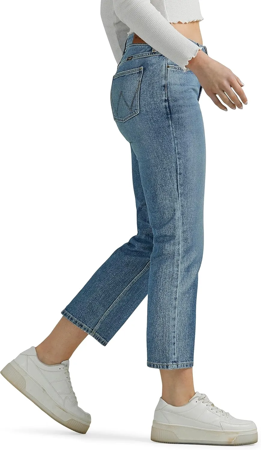 Wrangler Women's High Rise Rodeo Straight Leg Crop Jeans