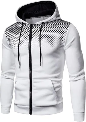 XIAXOGOOL Zip Up Hoodie Men 2023 Color Block Long Sleeve Casual Drawstring Sweatshirt Sport Outwear Coat Jacket with Pockets