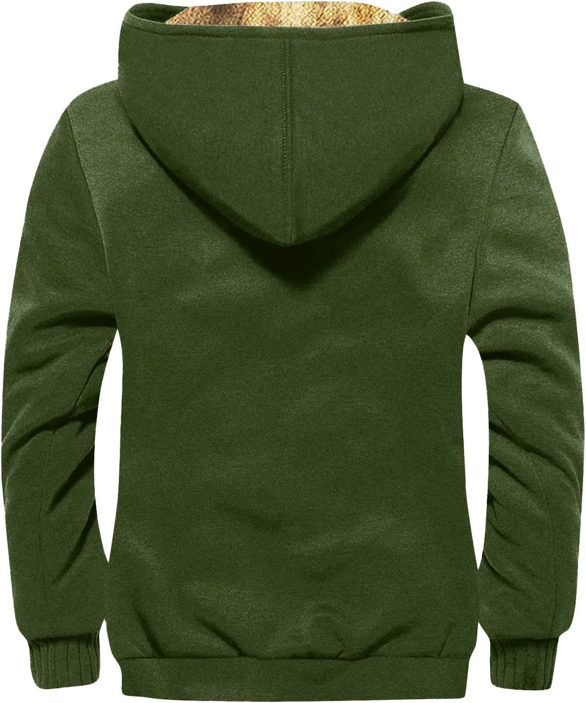 XIAXOGOOL Zip Up Hoodie Men Big And Tall Men's Vintage Heavyweight Sherpa Fleece Lined Jackets Winter Warm Sweatshirt Coats