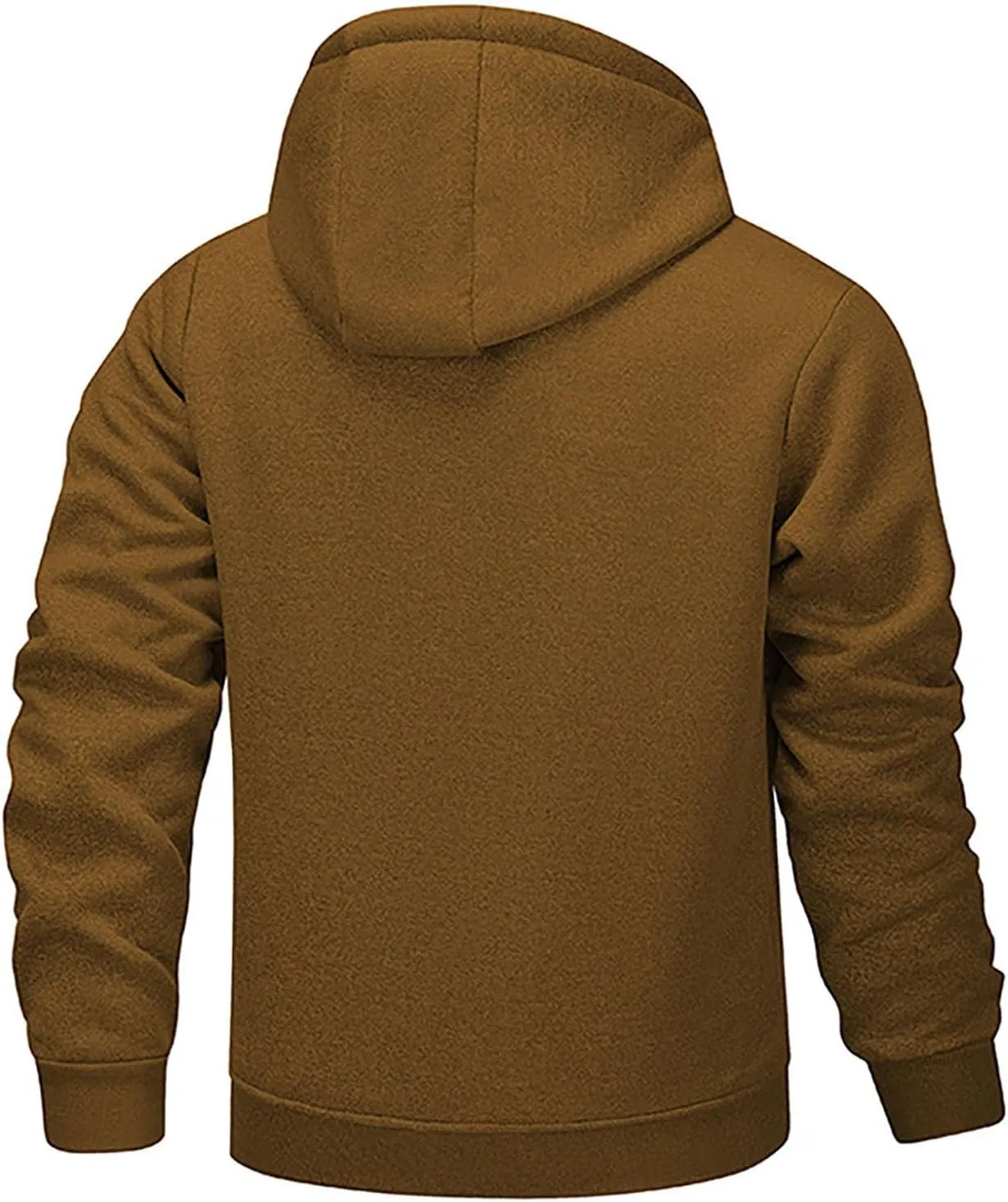 XUNRYAN Winter Coats Men Sherpa Lined Fleece Hoodies Zip Up Sweatshirt Hooded Thermal Jacket Windproof Warm Casual Hoodies