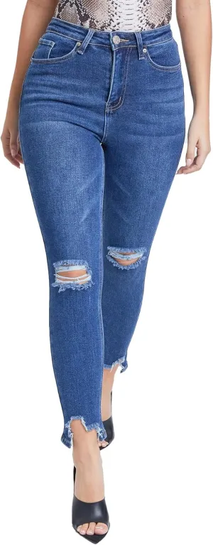 YMI Women's Junior Vintage Dream High-Rise Straight Ankle Jean