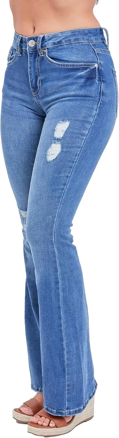 YMI Women's Tall Size Junior Classic High Rise Flare Jean-Long Inseam