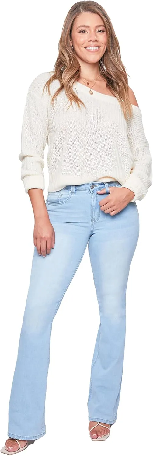YMI Women's Tall Size Junior Classic High Rise Flare Jean-Long Inseam