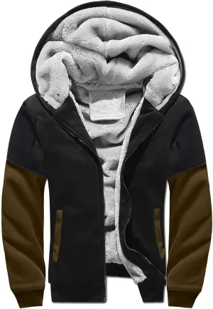 Ymosrh Men's Hooded Sweatshirt Zip Up Hoodie Fleece Lined Pullover Sweatshirts Casual Jacket Coat Sweatshirt, S-5XL