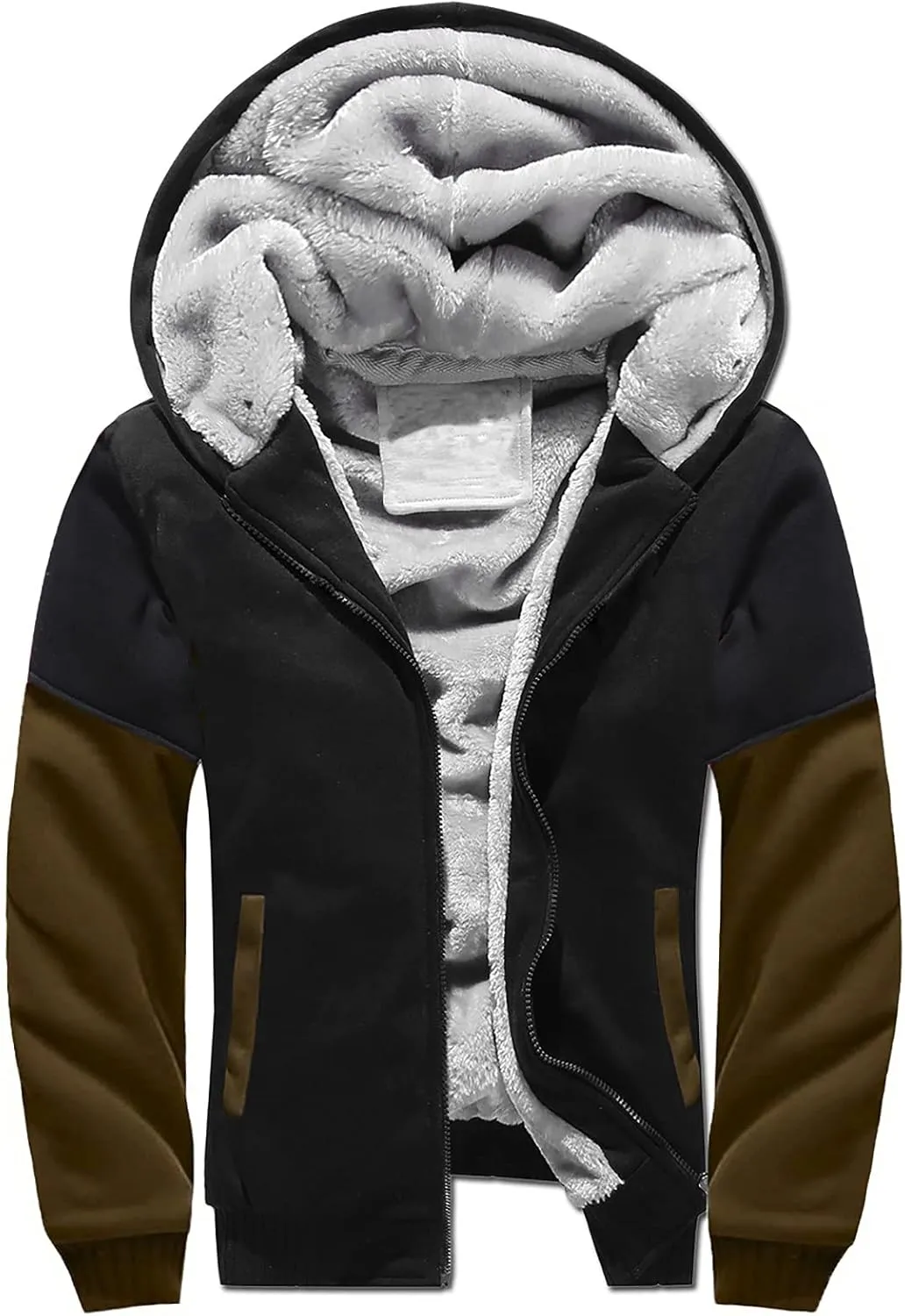 Ymosrh Men's Hooded Sweatshirt Zip Up Hoodie Fleece Lined Pullover Sweatshirts Casual Jacket Coat Sweatshirt, S-5XL