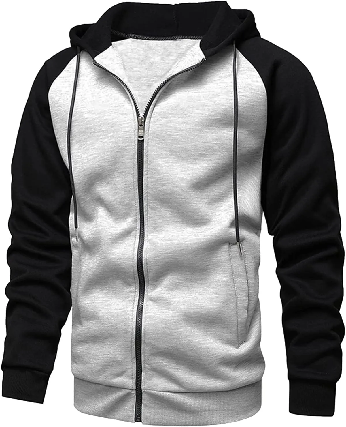 Ymosrh Men's Zip Up Hoodies Casual Up Hoodies Lightweight Full-Zipper Long Sleeve Coat Drawsting Hooded Sweatshirts, M-3XL