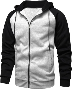 Ymosrh Men's Zip Up Hoodies Casual Up Hoodies Lightweight Full-Zipper Long Sleeve Coat Drawsting Hooded Sweatshirts, M-3XL