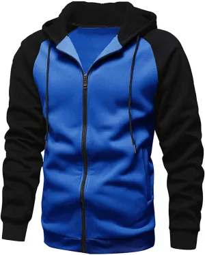 Ymosrh Men's Zip Up Hoodies Casual Up Hoodies Lightweight Full-Zipper Long Sleeve Coat Drawsting Hooded Sweatshirts, M-3XL
