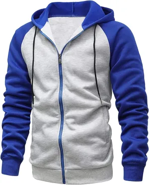 Ymosrh Men's Zip Up Hoodies Casual Up Hoodies Lightweight Full-Zipper Long Sleeve Coat Drawsting Hooded Sweatshirts, M-3XL