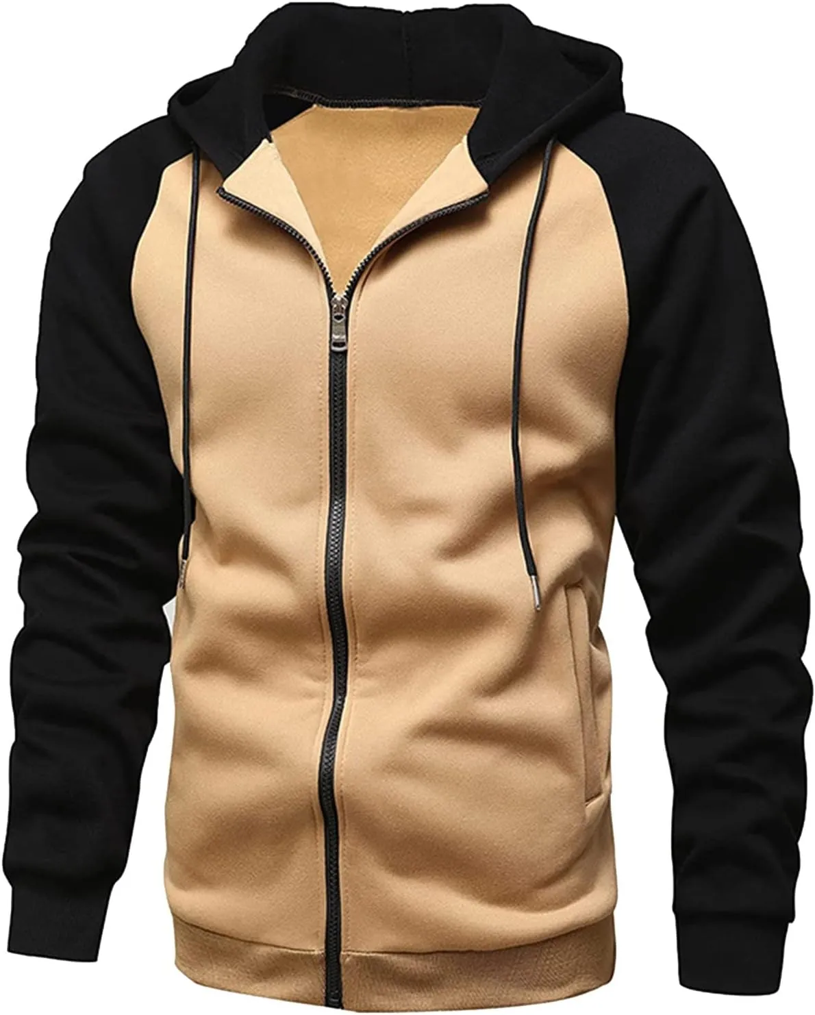 Ymosrh Men's Zip Up Hoodies Casual Up Hoodies Lightweight Full-Zipper Long Sleeve Coat Drawsting Hooded Sweatshirts, M-3XL