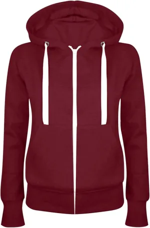 Zip-Up Hoodie Womens Long Sleeve Lightweight Hooded Jacket Trendy Fall Thin Solid Color-Block Plus Size Sweatshirts