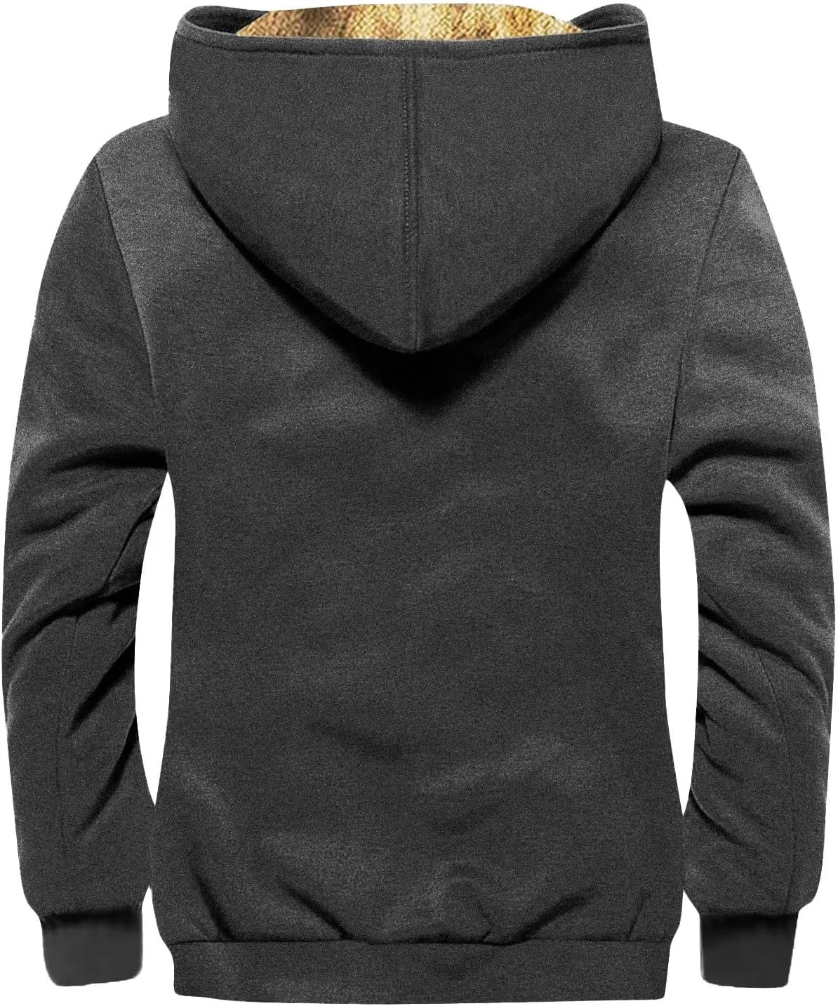 Zipper Hoodies for Men American Flag Print Sherpa Lined Flannel Hoodie Warm Cotton Fleece Jacket Fall Fashion Coat