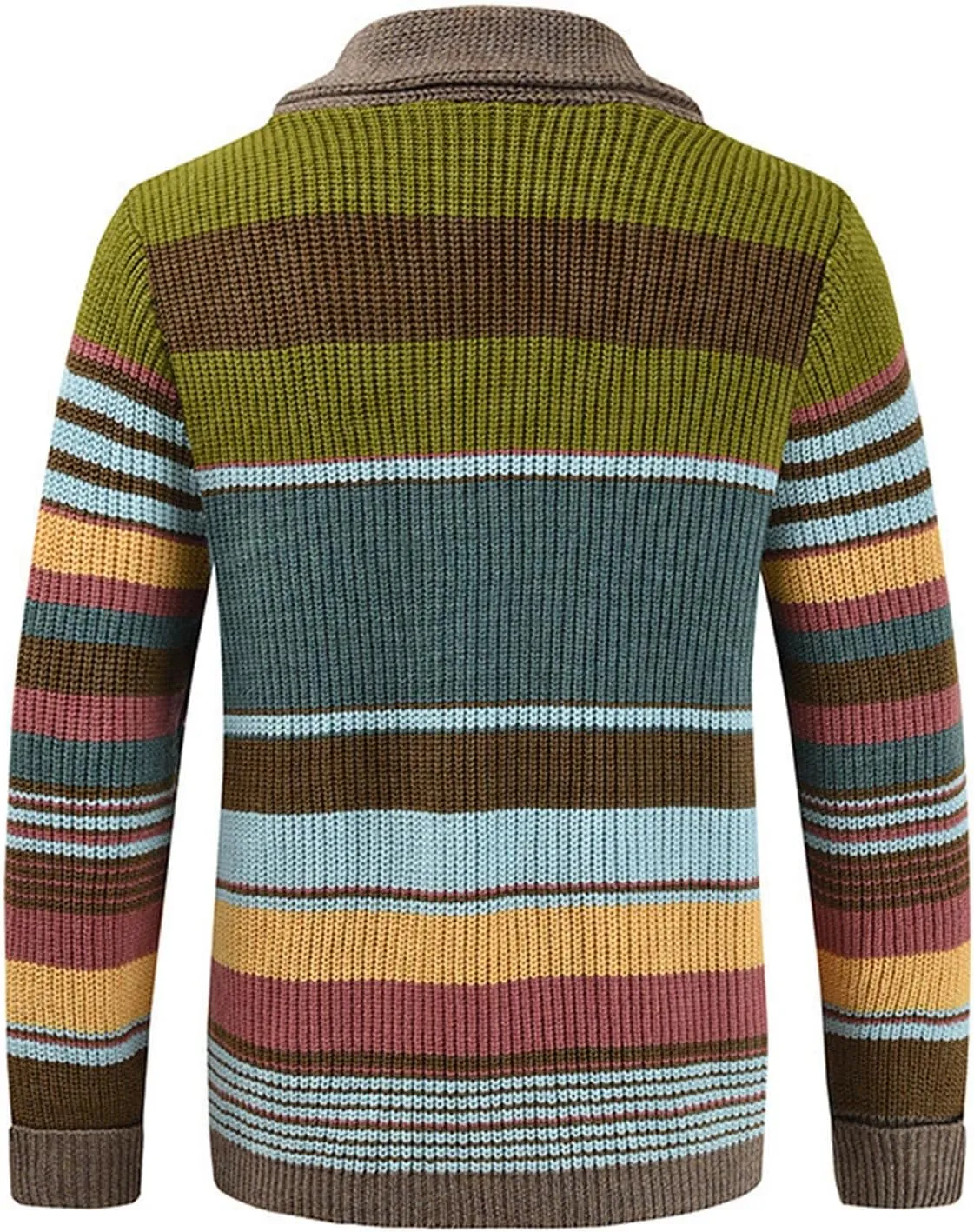 ZYXTIM Mens Colorful Cardigan Sweaters Cable Knit Shawl Collar Button Down Casual Sweaters Winter Jackets Coats Outerwear